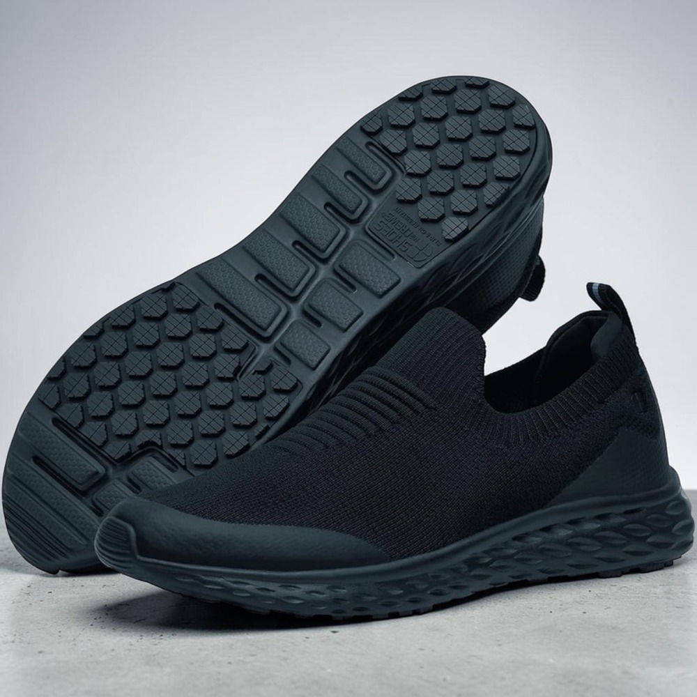 Shoes for Crews Womens Black Slip On Work Sneaker Water Resistant Slip Resistant